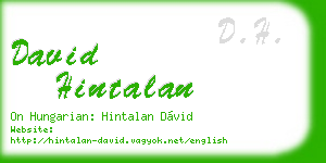 david hintalan business card