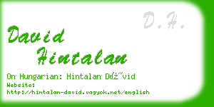 david hintalan business card